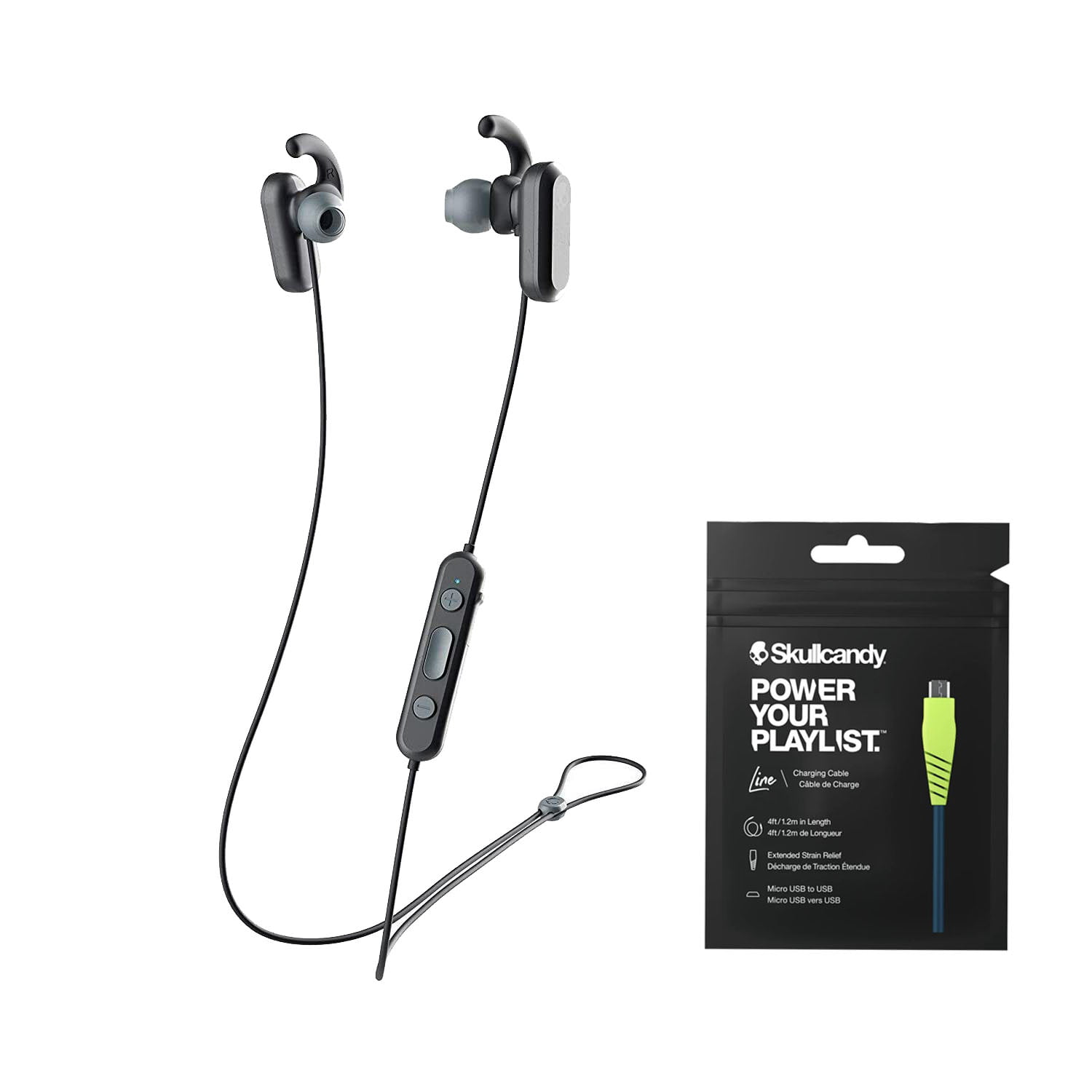 Periodisk Stilk skrædder Skullcandy Method ANC Noise Canceling Wireless Earbuds with Free 4ft Micro  USB Cable - Walmart.com