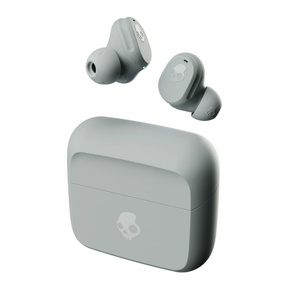 Skullcandy Mod Bluetooth Earbuds with Microphone, True Wireless with Charging Case (Light Gray/Blue), S2FYW-P751