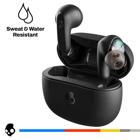 Skullcandy Rail XT True Wireless Inner Ear Earbuds with Skull-iQ, True Black