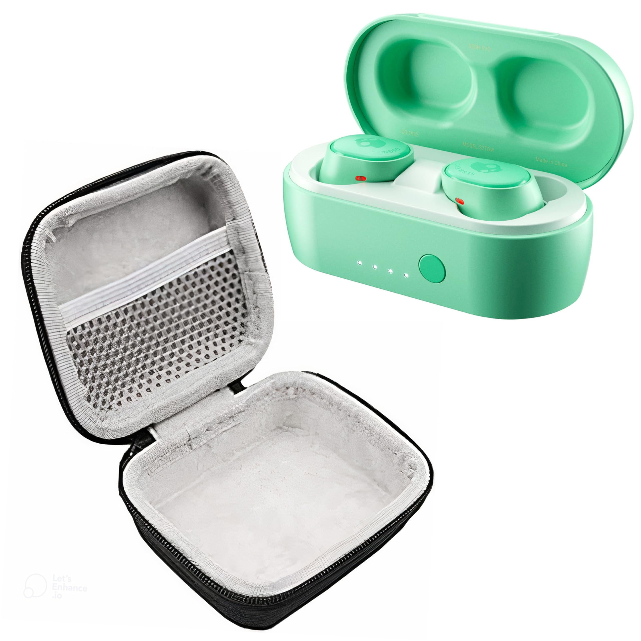 Skullcandy Sesh Evo True Wireless Headphones with GO Deluxe Carrying Case Bundle Pure Mint
