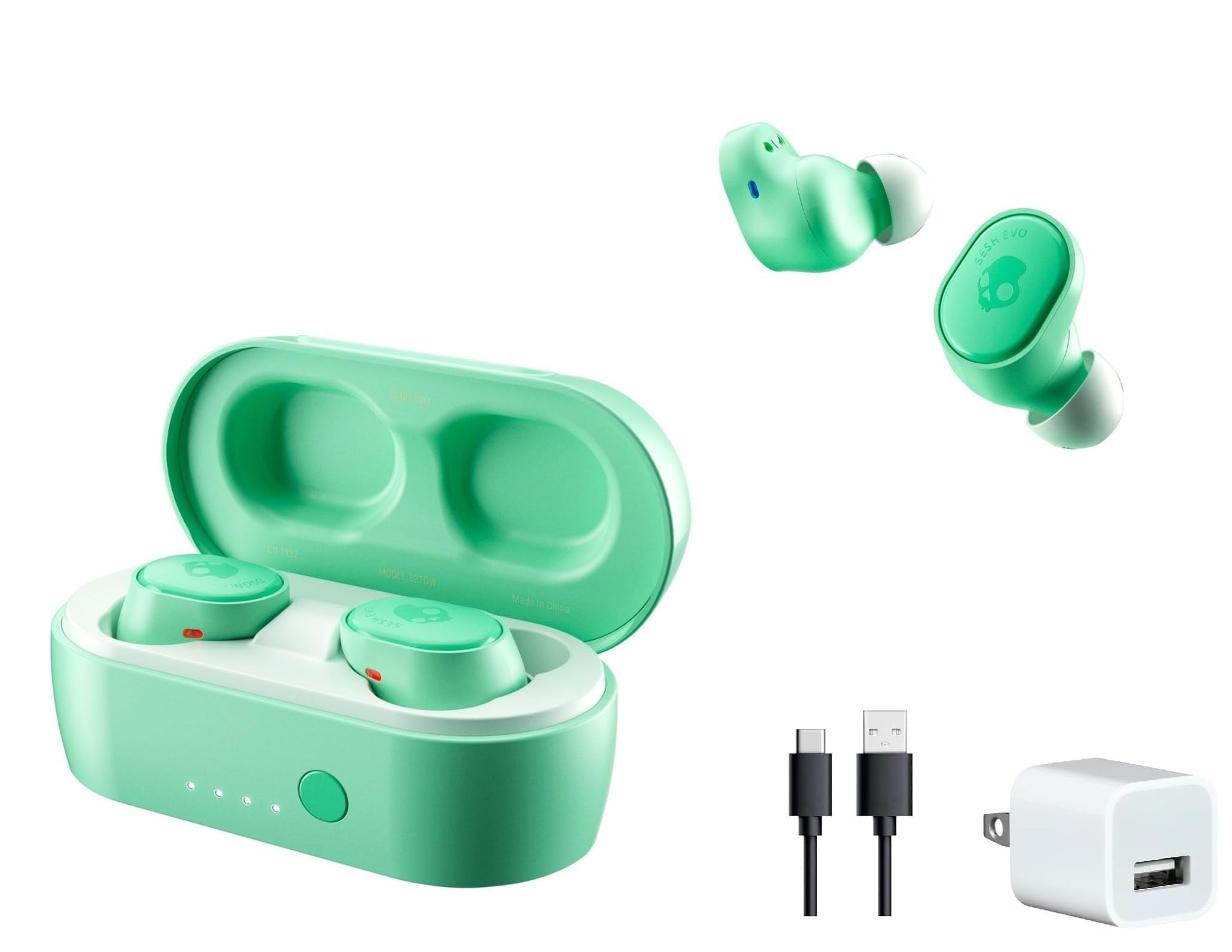 Skullcandy Sesh Evo True Wireless in Ear Headphones with Charging Plug Mint