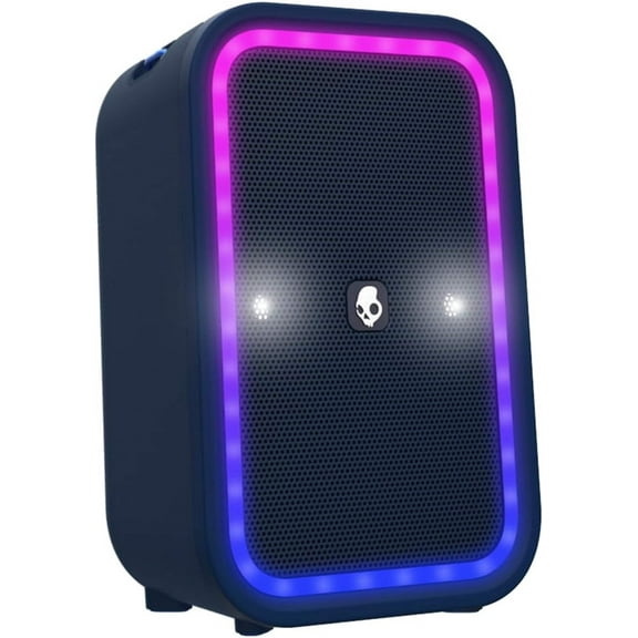 Skullcandy Stomp Bluetooth Speaker – IPX7, LED Lights & Strobe Modes, 12H Battery, Navy