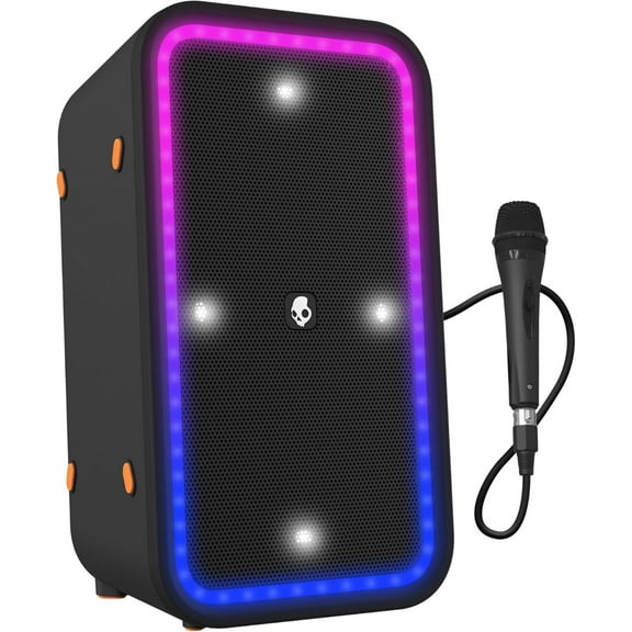 Skullcandy Stomp XL Bluetooth Speaker – IPX5, LED Lights & Strobe Modes, 12H Battery, Black