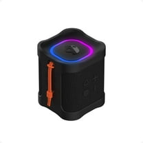 Lifeworks Terrain Mini 2 Wireless Bluetooth Speaker, IPX7 Water Resistant, 14H Battery, Multi-Link, LED Light Show, Portable, Black