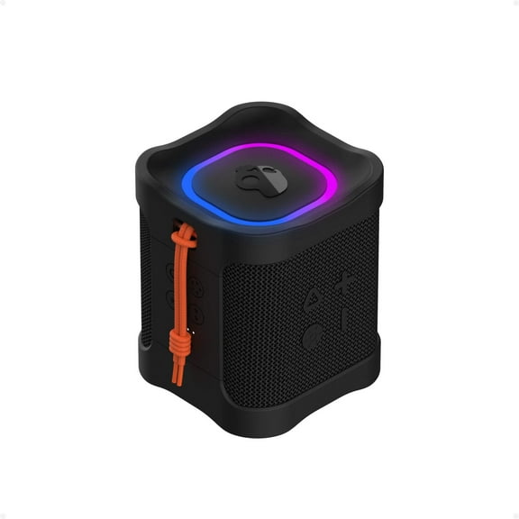 Lifeworks Terrain Mini 2 Wireless Bluetooth Speaker, IPX7 Water Resistant, 14H Battery, Multi-Link, LED Light Show, Portable, Black