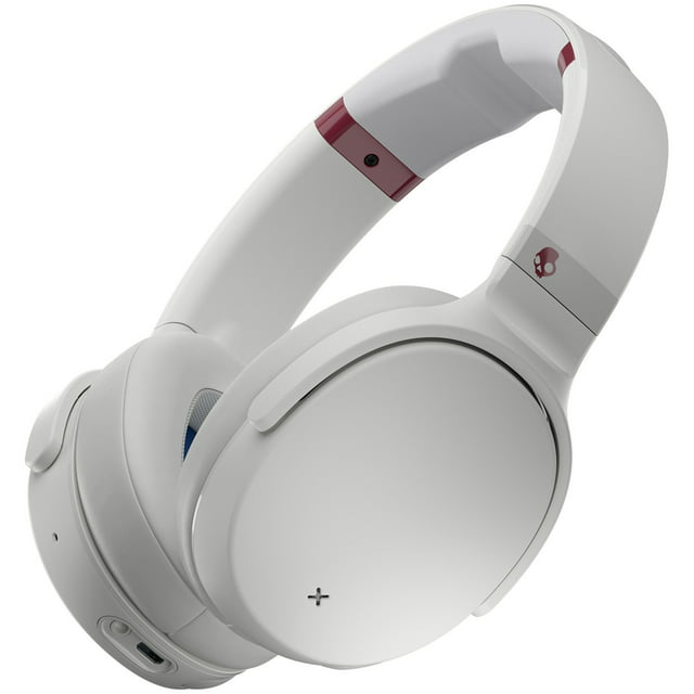 Skullcandy Venue on-ear Active Noise Canceling Bluetooth Wireless Headphones in Gray & Crimson