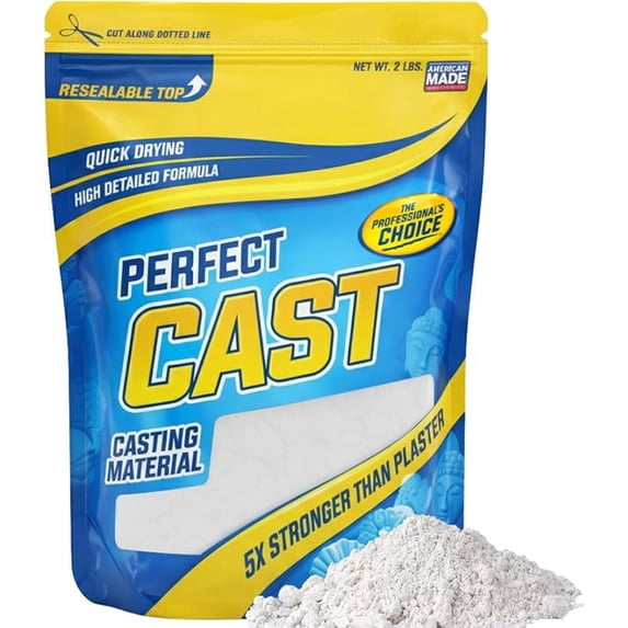 Perfect Cast Mold Casting Powder, Fast-Curing Water-Based Material for DIY Sculptures, Jewelry, Crafts and Models, Strong and Easy to Use, 2 lb
