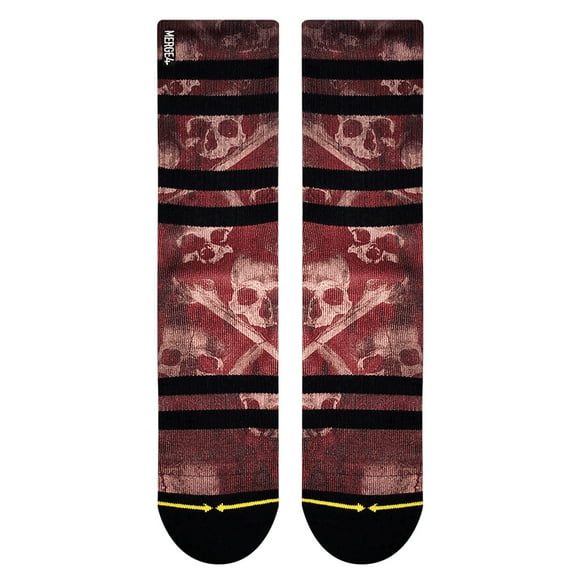 Skulls Burgundy Crew Socks