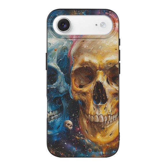 Skulls Cool Starry Art Black TPU Case for iPhone 17 Air Slim Shockproof Protective Phone Cover