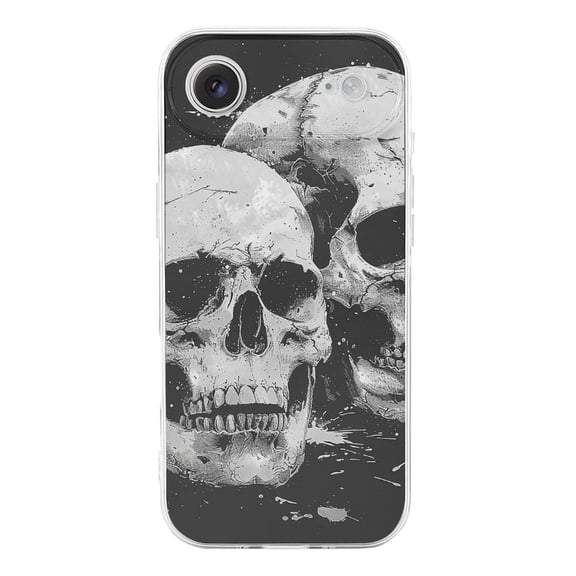 Skulls Funny Cool Phone Case Compatible with iPhone 17 Air TPU Transparent Shockproof Cover