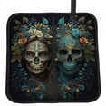 thumbnail image 1 of Skulls Gothic Day Of The Dead Skull Lovers Foldable Seat Cushion for Bleachers, Stadium Seats, Camping & Outdoor Events, Portable Lightweight Pad with Carabiner, 1 of 6