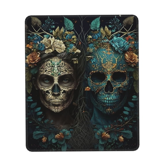 Skulls Gothic Day Of The Dead Skull Lovers Gaming Mouse Pad 7 x 8.6 in Rectangle Computer Mousepad Mat Non-Slip Rubber Base for Office Laptop PC
