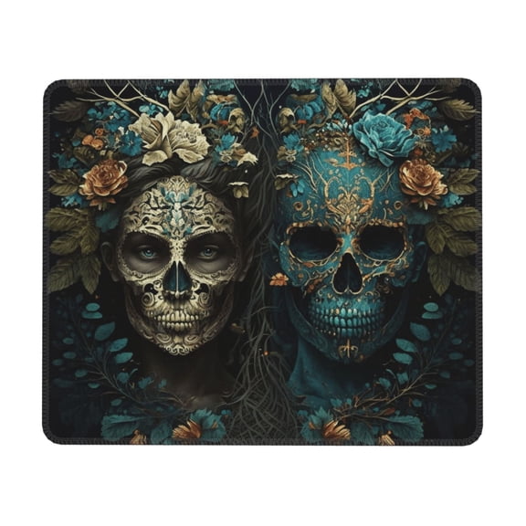 Skulls Gothic Day Of The Dead Skull Lovers Mouse Pad Non-Slip Rubber Gaming Mousepad Rectangle for Computers Laptop 10 x 12 inch