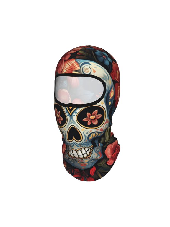 Skulls Gothic Skull Day Of The Dead Unisex Balaclava Ski Mask Full Face Cover for Cold Weather & UV Protection, Breathable Cooling Helmet Liner