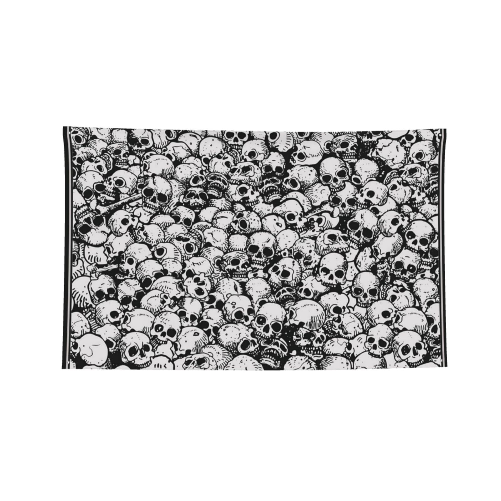 Skulls Head Gothic Skull Four Hole Decorated Banner Flag for Garden Yard Home Decoration Indoor Outdoor 4x6 Ft