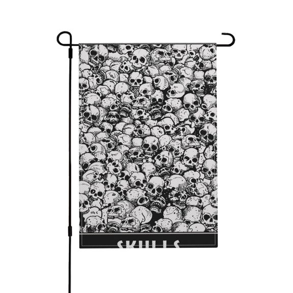 Skulls Head Gothic Skull Garden Flag Outdoor House Flags 12 X 18 Inch Banner Yard Home Decoration