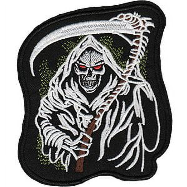 Skull with Smile Halloween Embroidered Sleeve Sew-on / Iron-on / Velcro  Patch