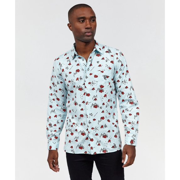 Skulls & Roses Long Sleeve Oxford Short