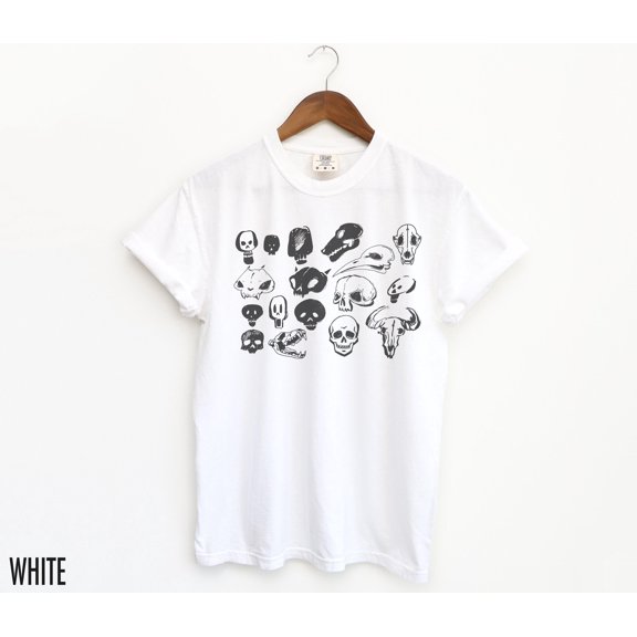 Skulls Shirt, Halloween TShirt, Animal Skulls, Human Skulls, Goth Halloween, Gothic Hallow