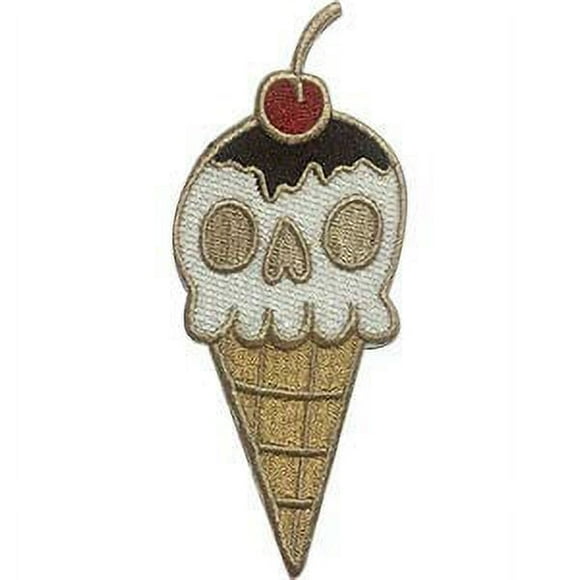 Skulls & Skeletons Skull Cone - Sew Iron on, Embroidered Original Artwork - Patch - 1.5" X 3.6"