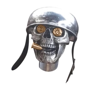Skulls Soldier Grip - Handcrafted Gear Knob,Sliver Devil Skulls Car Stick Shifter Handle,Skeleton Fit Most Manual Automatic Transmissions