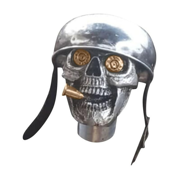 Skulls Soldier Grip - Handcrafted Gear Knob,Sliver Devil Skulls Car Stick Shifter Handle,Skeleton Fit Most Manual Automatic Transmissions