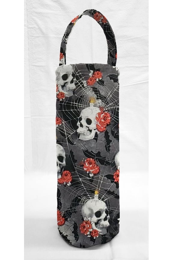 Skulls Webs & Roses Wine Bottle Gift Bag