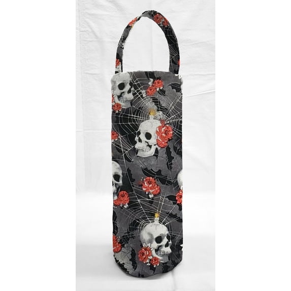 Skulls Webs & Roses Wine Bottle Gift Bag