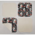thumbnail image 1 of Skulls Webs & Roses Washcloths (Set of 4) (Towel Color: Off White), 1 of 1