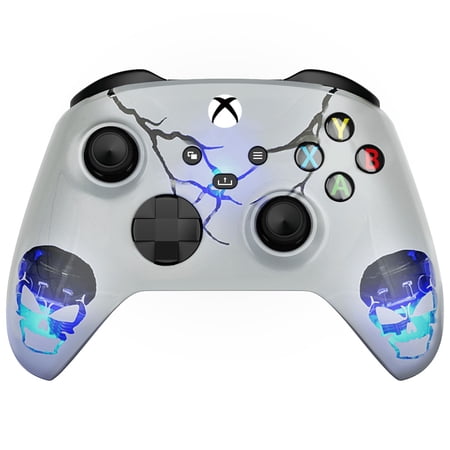 "Skulls White" Xbox One X UN-MODDED Custom Controller Unique Design (with 3.5 jack)