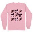thumbnail image 1 of Skulls and Bows Long Sleeve Shirt Unisex Medium Pink, 1 of 5