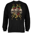thumbnail image 1 of Skulls and Roses Mens Sweatshirt Black 3X-LG, 1 of 1