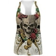 thumbnail image 1 of Skulls and Roses Metal Tattoo All Over Womens Work Out Tank Top - Small, 1 of 2