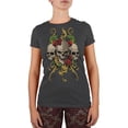 thumbnail image 1 of Skulls and Roses Tattoo Juniors Soft T Shirt Asphalt MD, 1 of 1