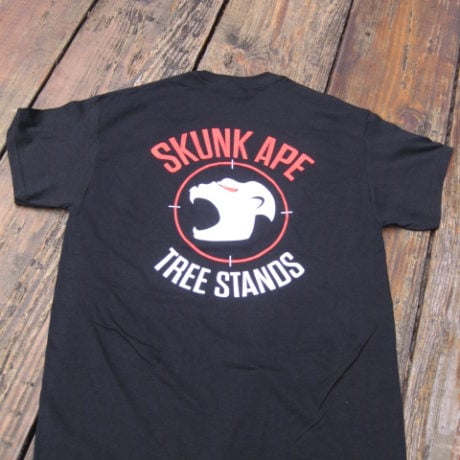 Skunk Ape Tree Stands black logo shirt, Large