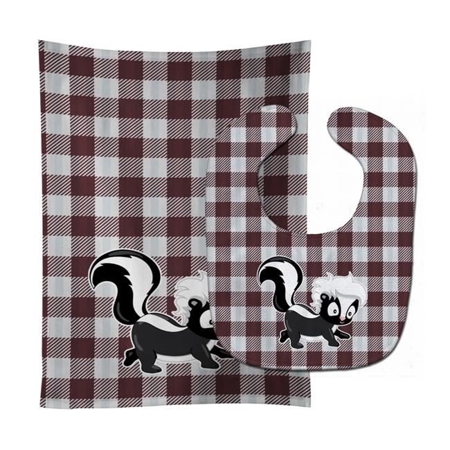 Skunk Baby Bib & Burp Cloth