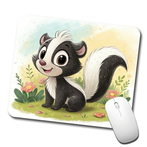 Skunk Children's Illustration Style Mouse Pad Low Profile Gaming Mat