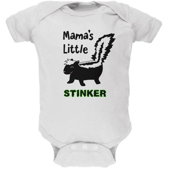 Skunk Mama's Little Stinker Soft Baby One Piece White 12-18 M