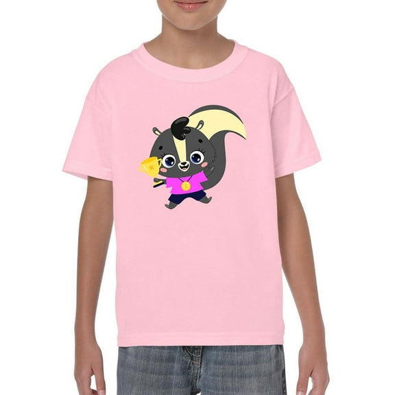 Skunk With A Trophy T-Shirt Juniors -Image by Shutterstock,  x-Large