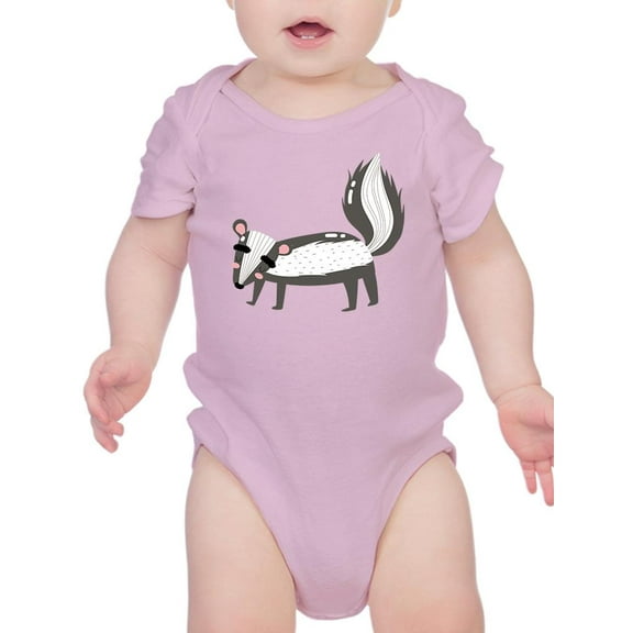 Skunk With Big Eyebrows Bodysuit Infant -Image by Shutterstock,  Newborn