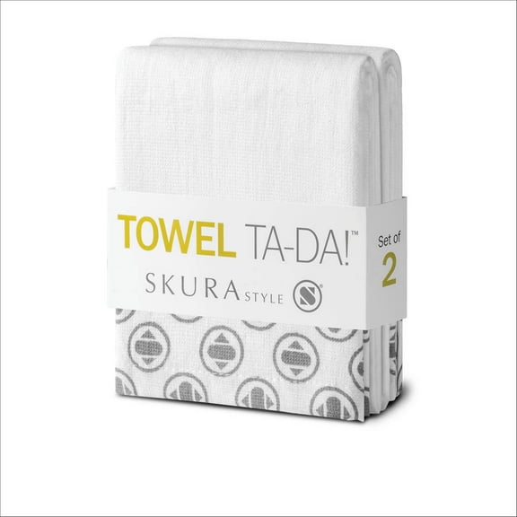 Skura Style TOWEL TA-DA!™ 100% Cotton Dual Sided Super Absorbent Kitchen and Dish Towel set - 2 Count