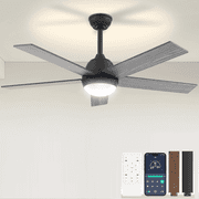 Skvevn Ceiling Fans with Lights- 52" Low Profile Indoor Ceiling Fan with Light and Remote&APP Control, 6 Speeds, 3 Color, Timing, Quiet Reversible DC Motor Ceiling Fan for Bedroom