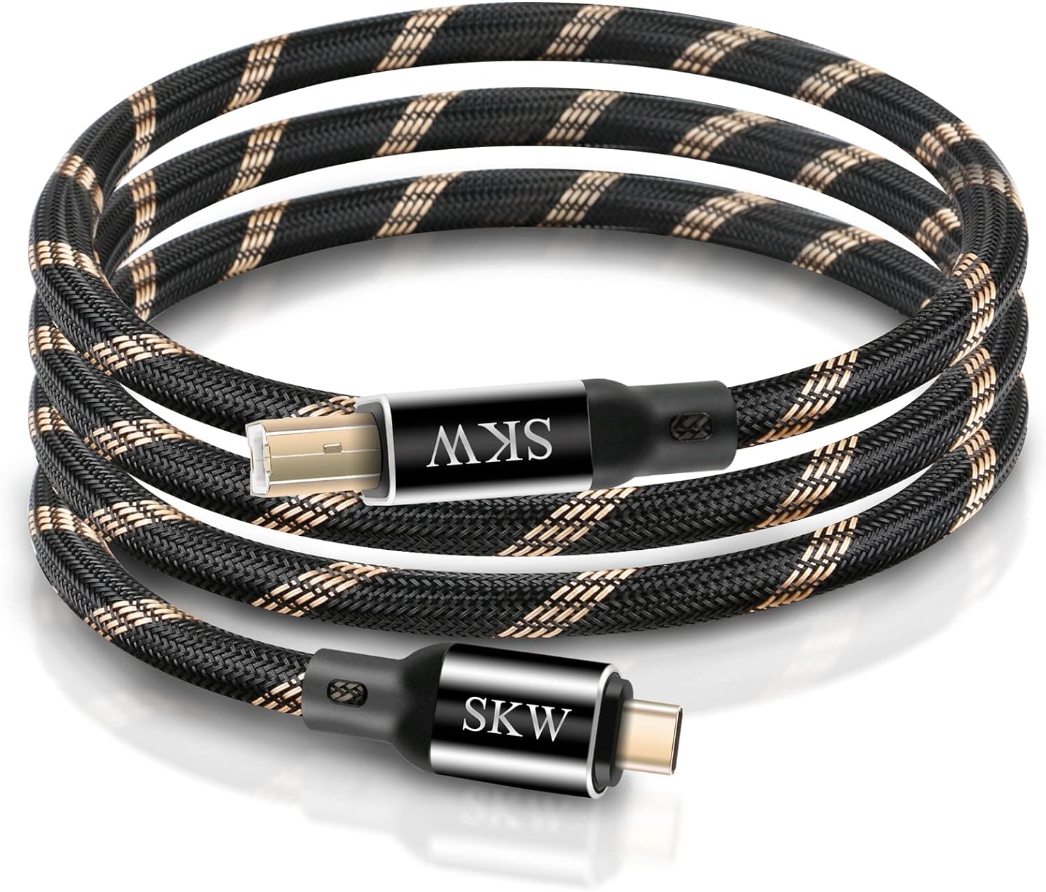 Skw Audiophiles Usb Printer Cable Type C/Usb C To Usb B High Speed Dac