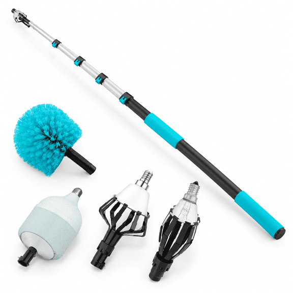 Sky 20FT Telescopic Light Bulb Changer with Multi-Functional Attachments for High Ceilings