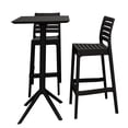 thumbnail image 1 of Sky Ares Square Bar Set with 2 Barstools Black, 1 of 5