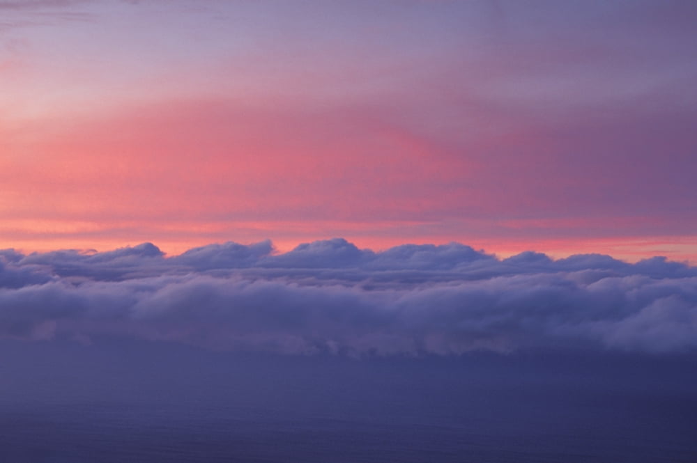Sky At Sunset With Layer Of Puffy Clouds Beautiful Purple And Pink Colors Canvas Art - Greg Vaughn Design Pics (34 x 22)