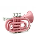 thumbnail image 1 of Sky Bb Pocket Trumpet with Case, Cloth, Gloves and Valve Oil,  Complete Kit in PINK Color, 1 of 3