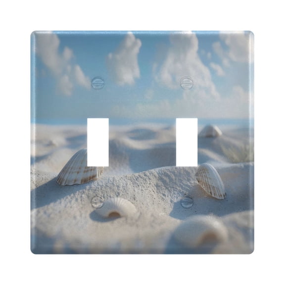 Sky Beach Shells Light Switch Cover Electrical Outlet Cover Replaceable Wall Plates 2-Gang