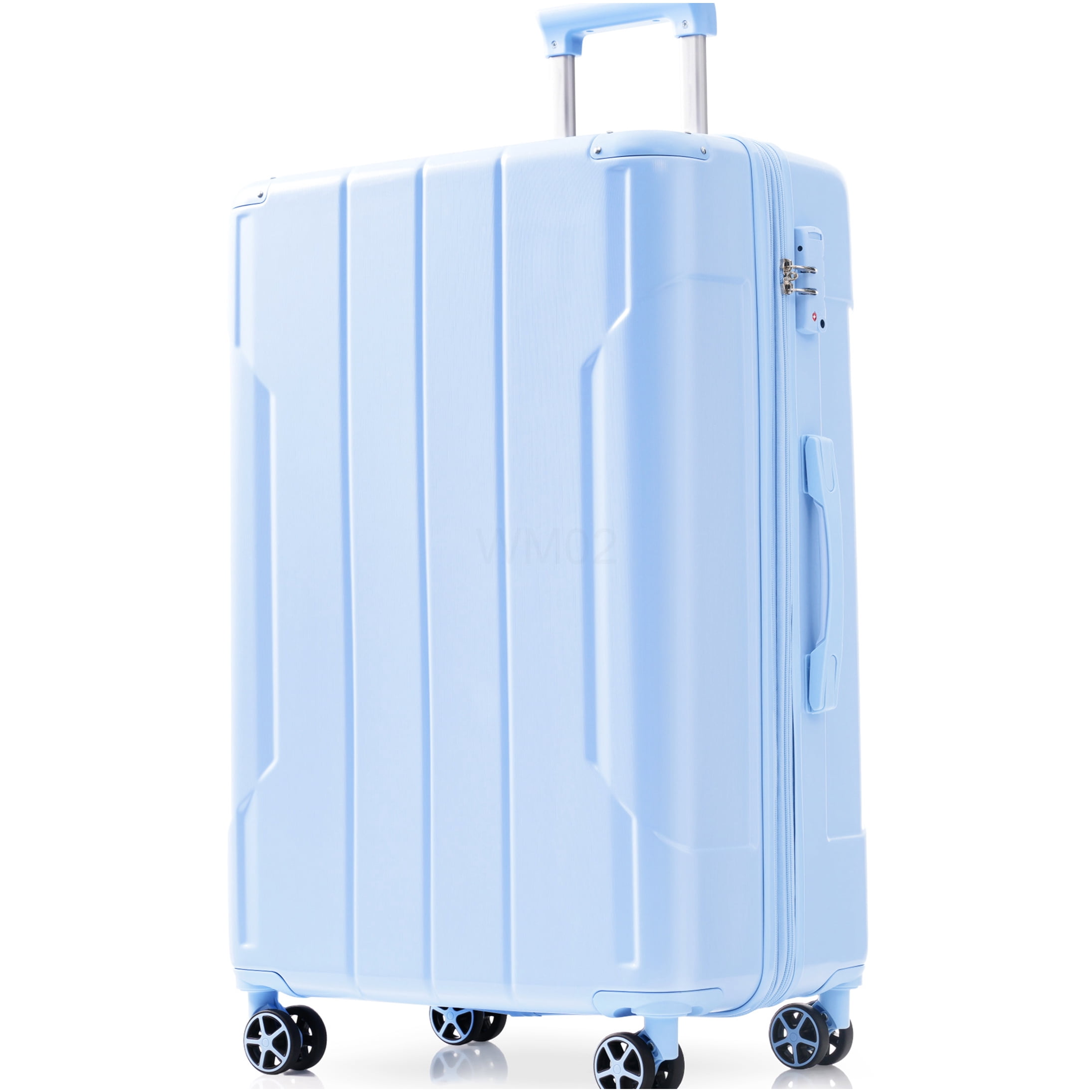 Sky Blue 28" Expandable Hardshell Checked Luggage with TSA Lock, Lightweight ABS Spinner Suitcase for Travel