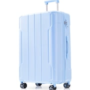 Sky Blue 28" Expandable Hardshell Checked Luggage with TSA Lock, Lightweight ABS Spinner Suitcase for Travel